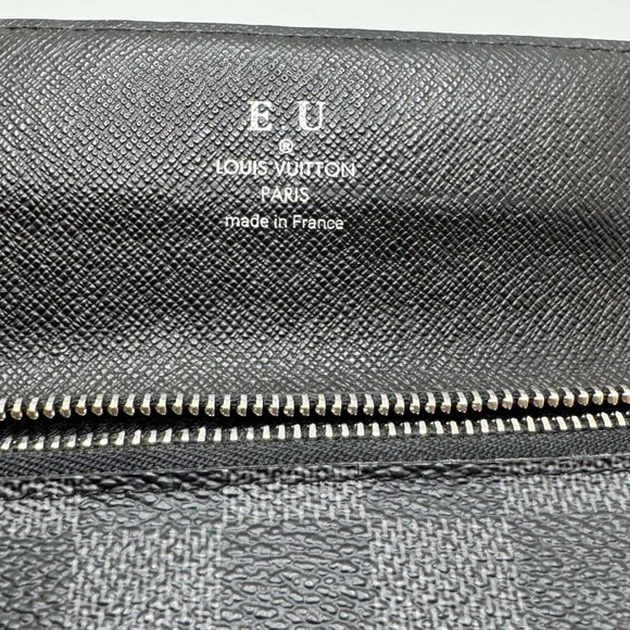 Louis Vuitton Black Checkered Wallet with Silver Chain - Picture 9 of 16